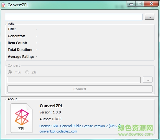 zune播放列表下载-zune播放列表转换(ConvertZPL)下载v1.0 绿色版-第1张图片