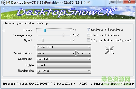 desktopsnowok中文版下载-desktopsnowok(雪花动态桌面)下载v6.11 绿色免费版-第1张图片